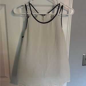 Naked Zebra White Tank Top with Black Trim